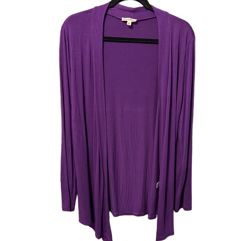 Zenana Outfitters Vibrant Purple Draped Cardigan